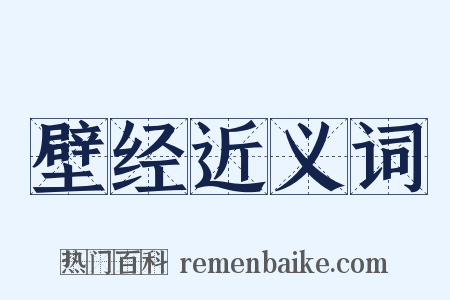 壁经近义词是什么意思的图片